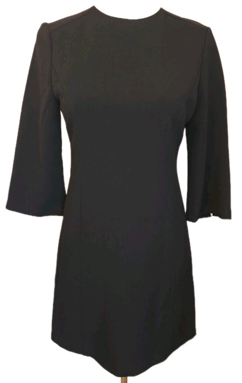 NWT 2 Alice+Olivia Black Lined Career Dress w/Back Open Zip & 3/4 Sleeves